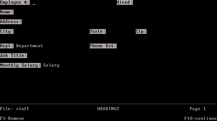 PFS Report A01 - Headings